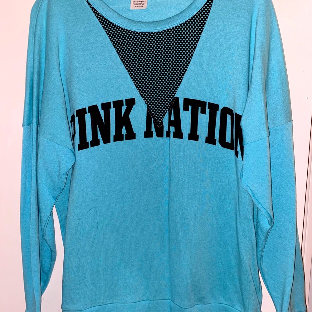 Victoria secret size L sweatshirt with mesh neck